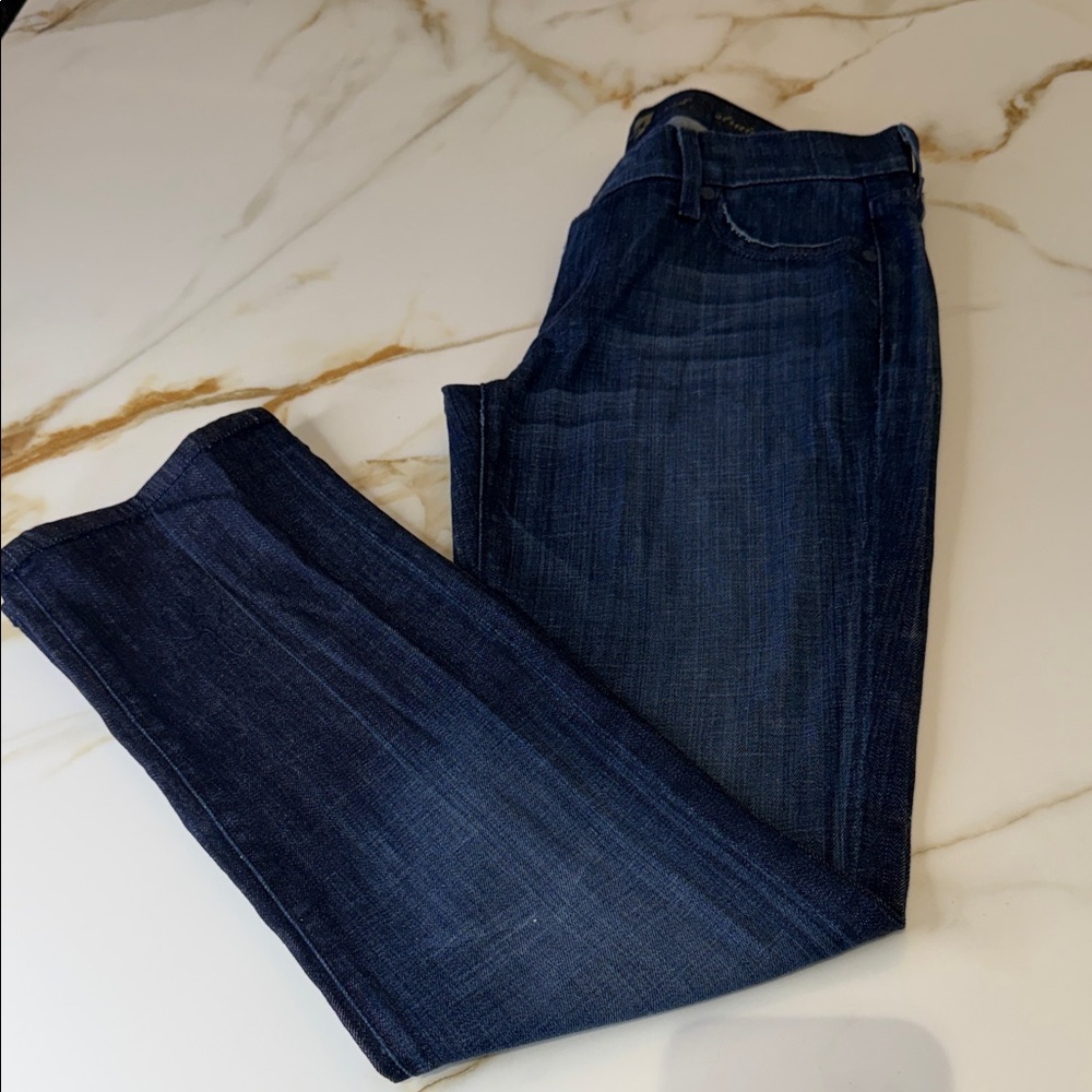 7 For All Mankind Dark Blue Straight Jeans